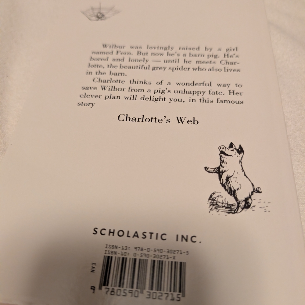 Illustrated NEW Charlotte's Web Children's Book with Plush Pink Pig by Aurora - Picture 3 of 7